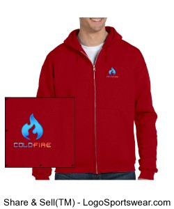Coldfire Hoodie Zipper Red Design Zoom